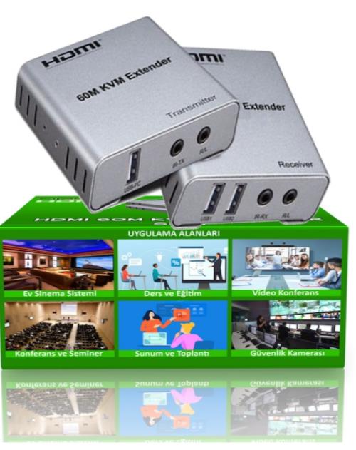 EXTENDER PCPRO 60MT CAT6 4K HDMI (2 PSC)HDMI+USB UZATMA PC-UTP-HDMI-60-TX-RX